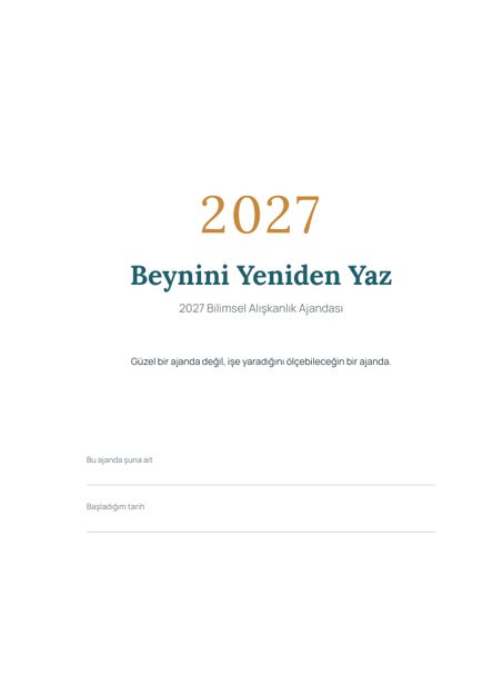 Beynini Yeniden Yaz 2027 ajanda kapağı